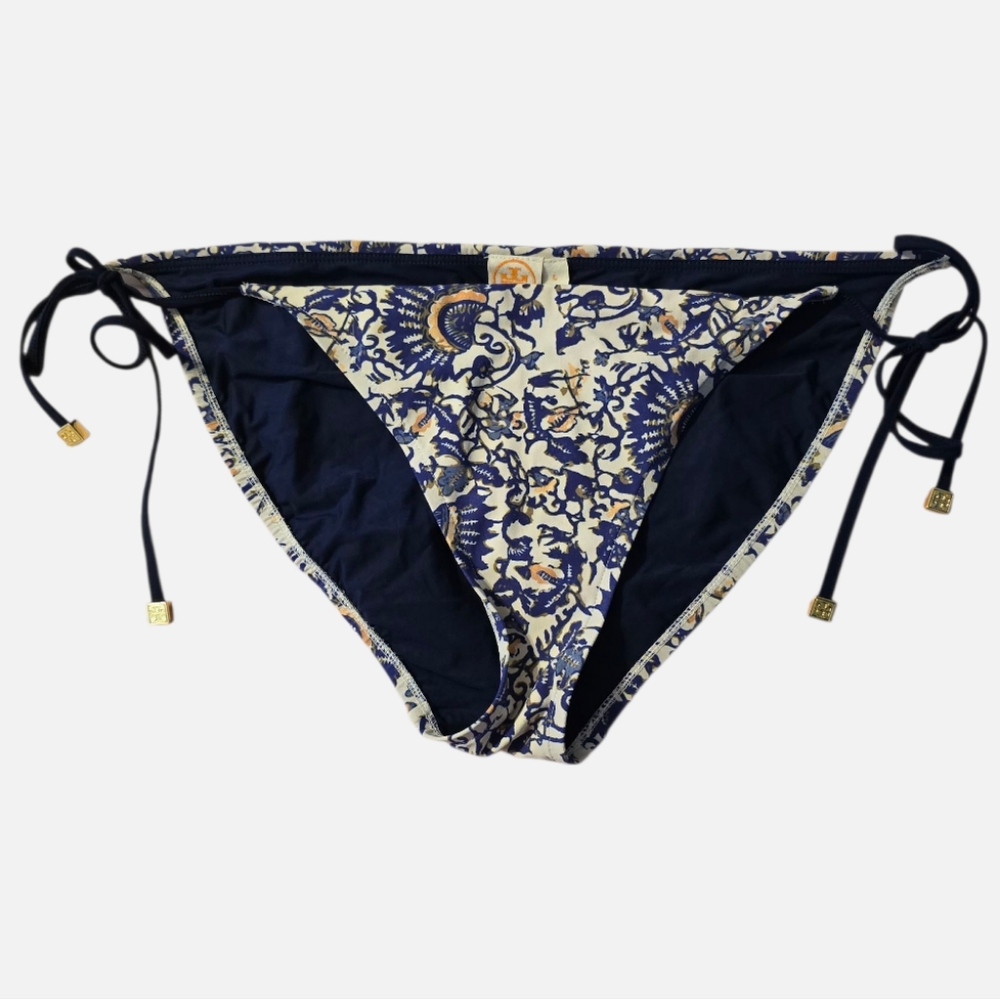 Tory Burch Madura Bikini String Bottom Sz Large Multi Floral Swimwear Designer